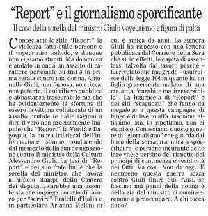 EDITORIALE DEL FOGLIO CONTRO DAGOSPIA REPORT, E LA VERITA