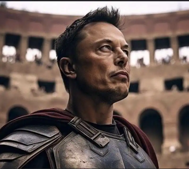 elon musk gladiatore al colosseo - immagine creata con ai