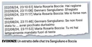 ESTRATTO DELLE CHAT TRA GENNARO SANGIULIANO E MARIA ROSARIA BOCCIA