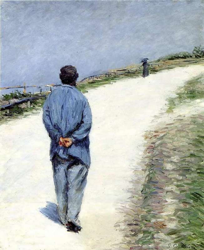 g. caillebotte homme portant une blouse