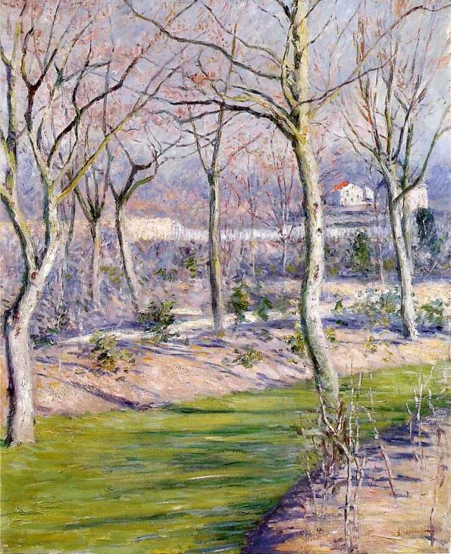 g. caillebotte le jardin du petit gennevilliers en hiver