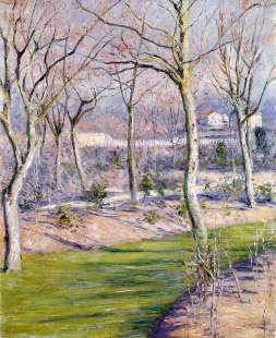 g. caillebotte le jardin du petit gennevilliers en hiver