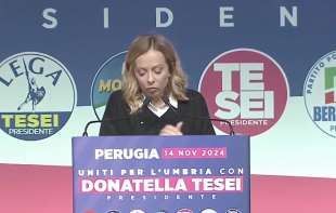 giorgia meloni comizio finale per donatella tesei in umbria.