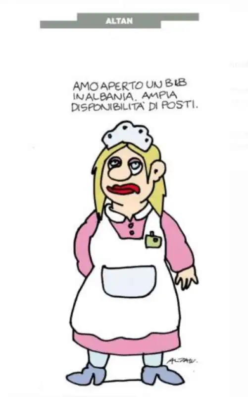 giorgia meloni - migranti albania - vignetta altan