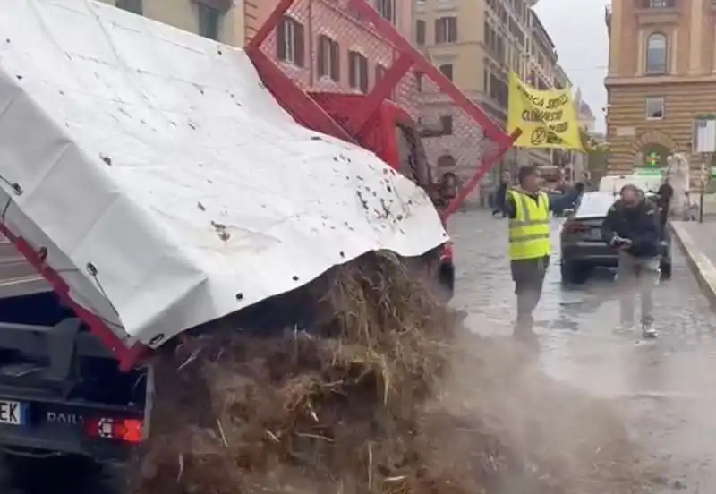 gretini scaricano letame davanti al viminale   11