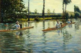 gustave caillebotte boating on the yerres