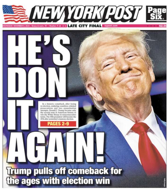 HE'S DON IT - IL NEW YORK POST E LA VITTORIA DI TRUMP