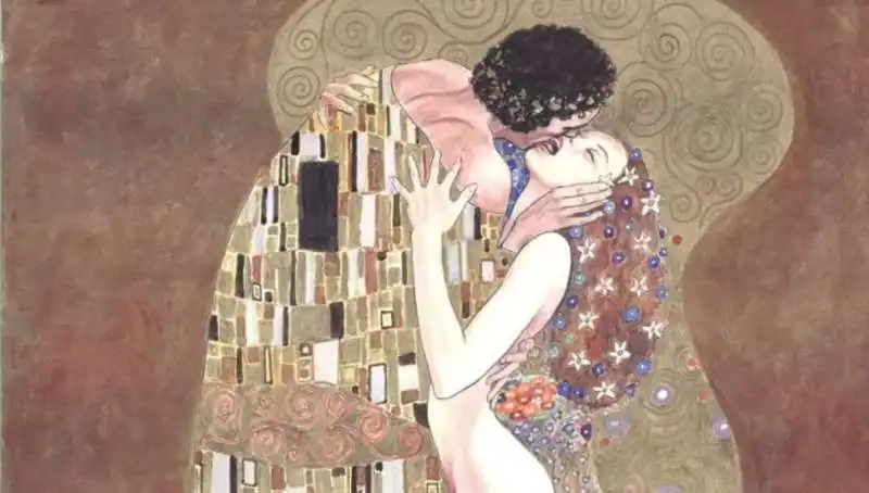 Il bacio di Gustav Klimt reinterpretato da Milo Manara 