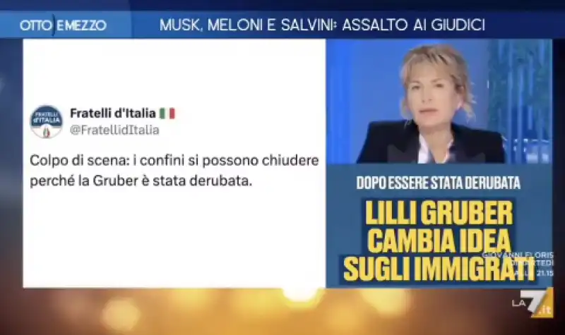 lilli gruber risponde a fratelli d'italia