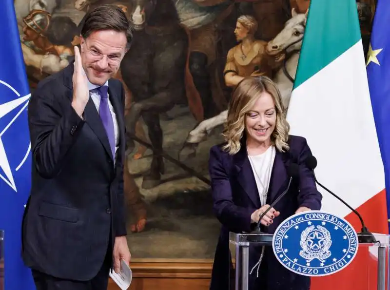 mark rutte   giorgia meloni   foto lapresse.   