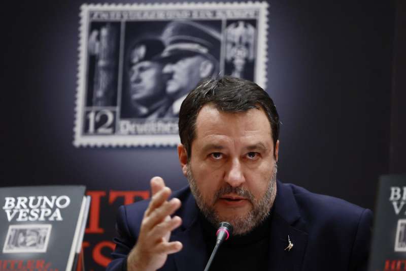 matteo salvini alla presentazione del libro di bruno vespa 'hitler e mussolini' foto lapresse