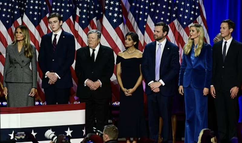 melania trump barron trump viktor knavs jd vance usha vance ivanka trump jared kushner