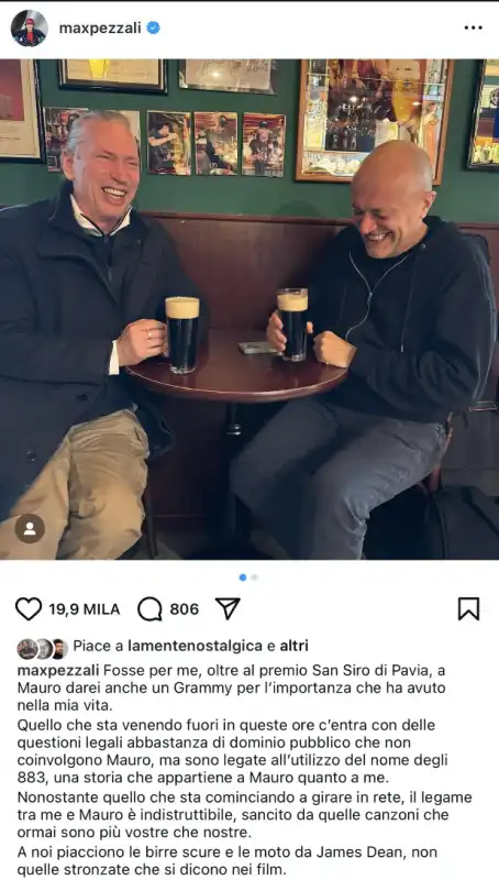 post di max pezzali su mauro repetto 