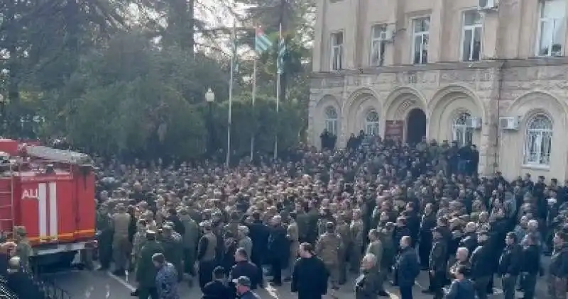 proteste anti russe in Abkhazia - georgia 