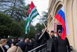 proteste anti russe in Abkhazia - georgia