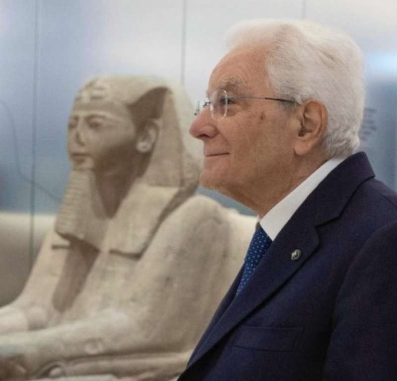 SERGIO MATTARELLA TRA LE MUMMIE DEL MUSEO EGIZIO DI TORINO