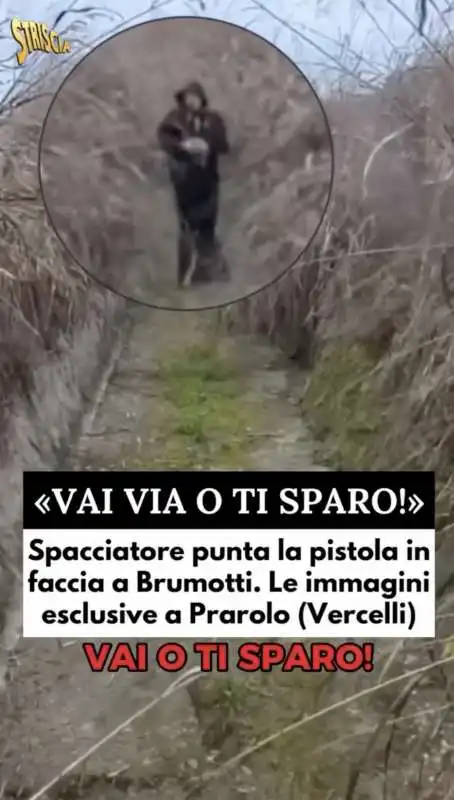 SPACCIATORE PUNTA LA PISTOLA CONTRO VITTORIO BRUMOTTI 