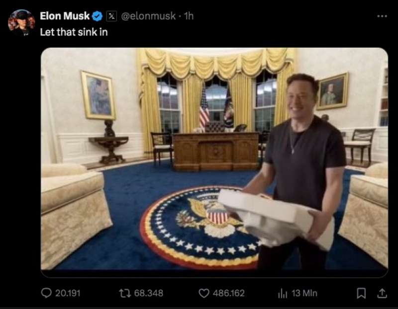 TWEET DI ELON MUSK PER LA VITTORIA DI DONALD TRUMP