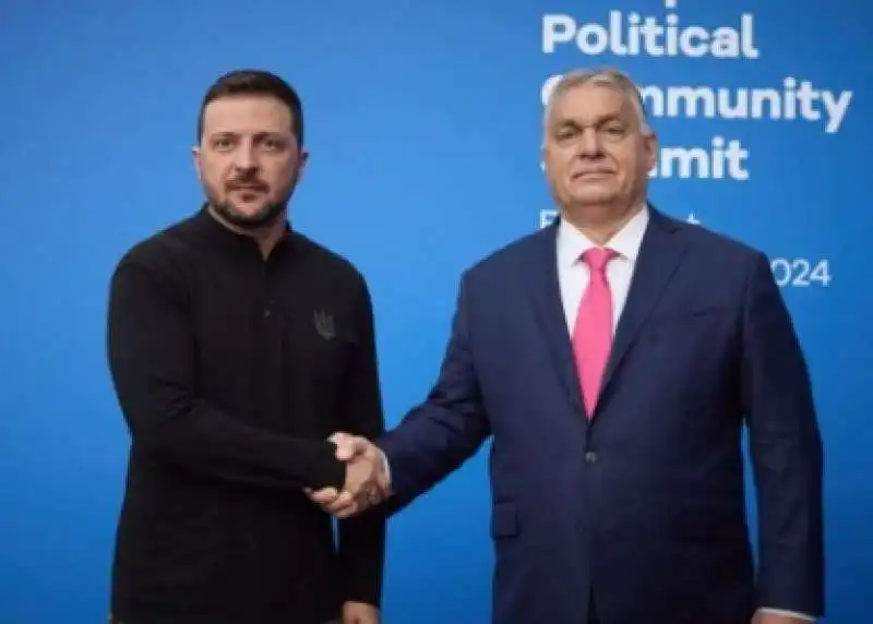 Volodymyr Zelensky viktor orban – vertice Comunità politica europea a Budapest