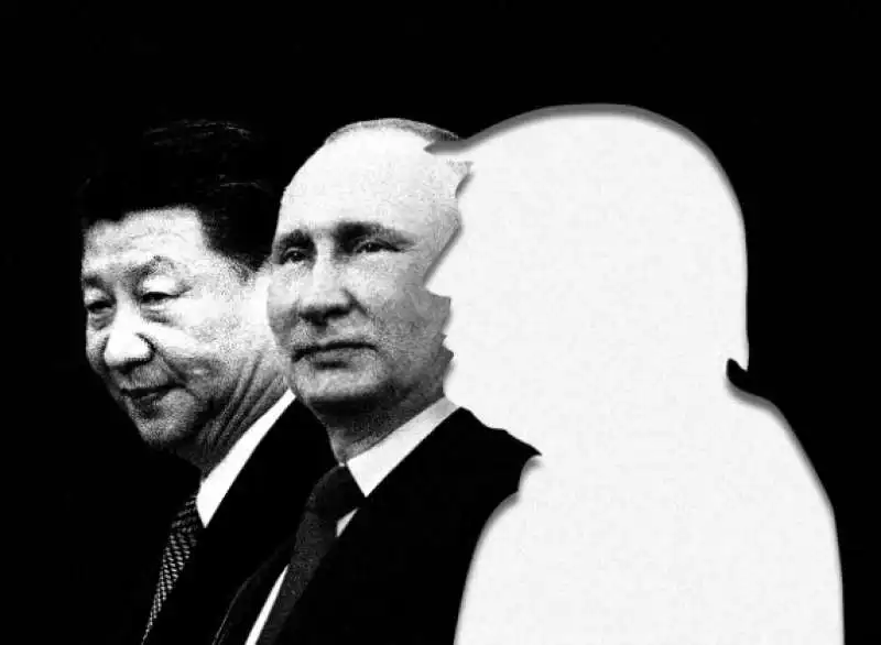 XI JINPING VLADIMIR PUTIN DONALD TRUMP - ILLUSTRAZIONE THE NEW YORK TIMES