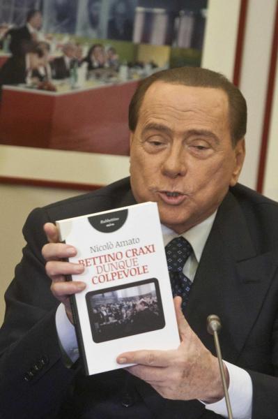 BERLUSCONI ALLA PRESENTAZIONE DEL LIBRO DI NICOLO AMATO CON STEFANIA CRAXI FOTO LAPRESSE