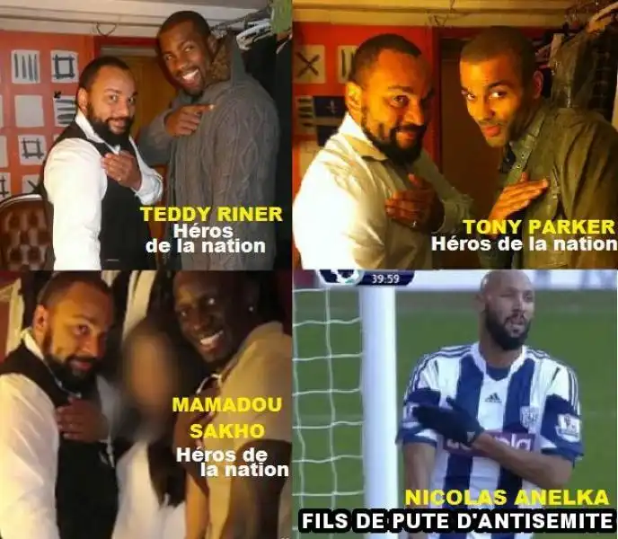 LA DIFESA DI ANELKA DOPO AVER FATTO LA QUENELLE SALUTO ANTISIONISTA DEL COMICO DIEUDONNE 