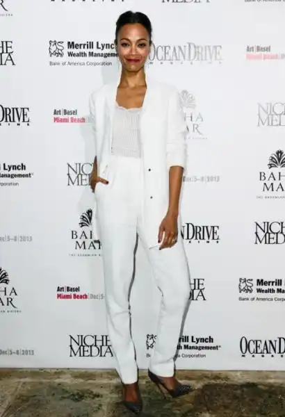 actress zoe saldana hosted a niche media party  