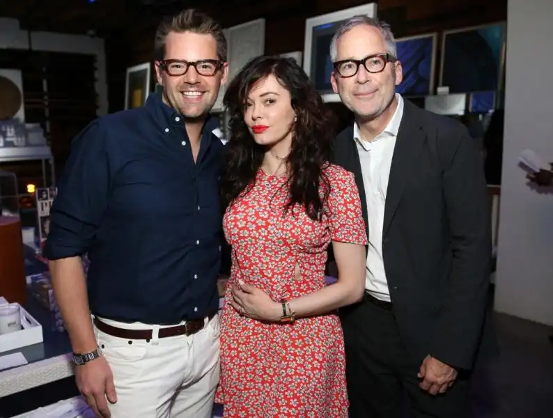 alex gaston rose mcgowan and mark cunningham attend architectural digest celebrates designer mark cunningham at the ad oasis at james royal palm hotel  