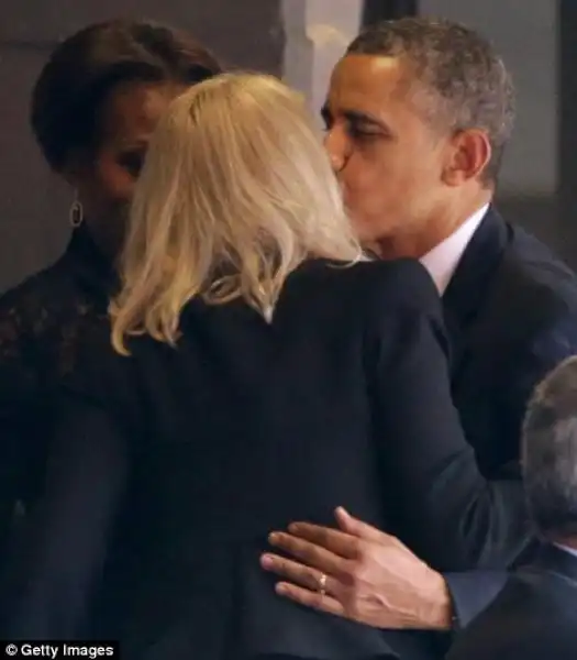 FUNERALI DI NELSON MANDELA BARACK OBAMA E HELLE THORNING SCHMIDT 