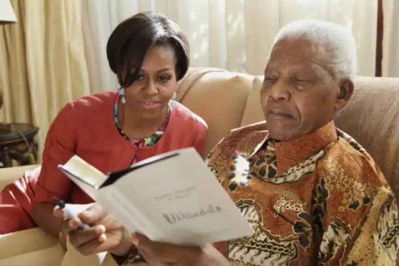 michelle obama rend visite a nelson mandela 