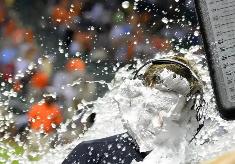 orioles pitcher kevin gausman gets a shaving cream pie after his first mlb win 