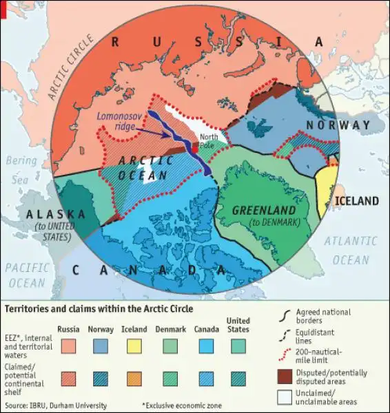 DI CHI E IL POLO NORD CANADA RUSSIA ALASKA DANIMARCA NORVEGIA 