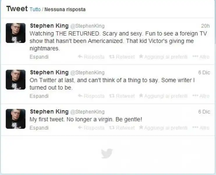 I PRIMI TWEET DI STEPHEN KING