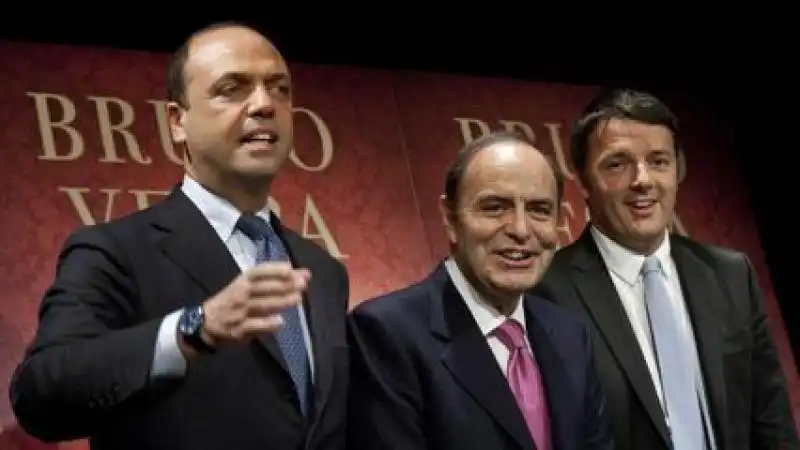 RENZI E ALFANO ALLA PRESENTAZIONE DEL LIBRO DI BRUNO VESPA 