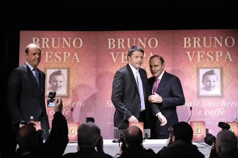 RENZI E ALFANO ALLA PRESENTAZIONE DEL LIBRO DI BRUNO VESPA 