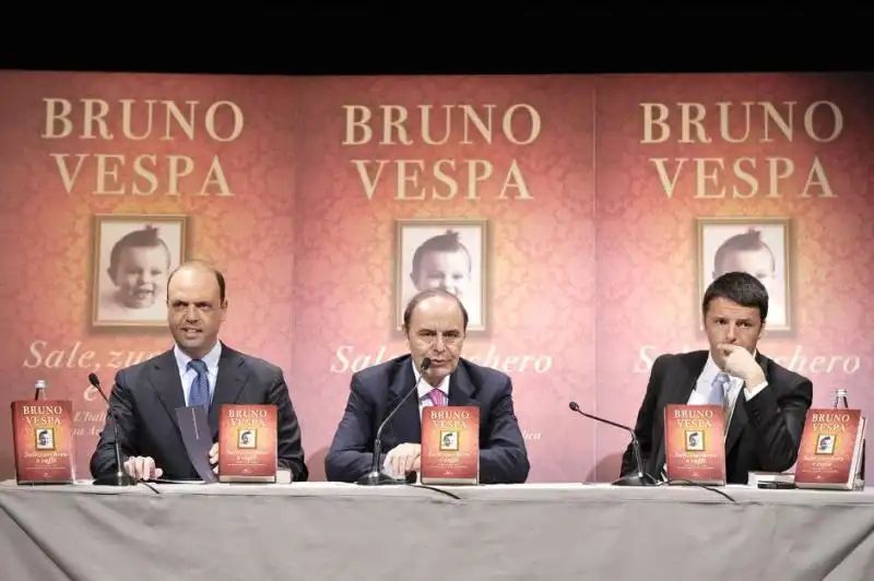 RENZI E ALFANO ALLA PRESENTAZIONE DEL LIBRO DI BRUNO VESPA 