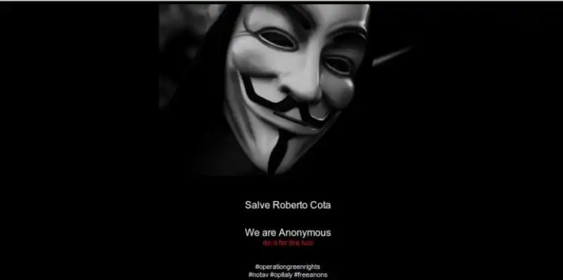 Roberto Cota Anonymous hacker x 