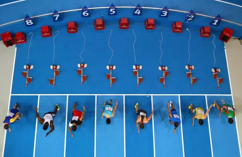 the start gun goes off during the mens m sprint in sweden 