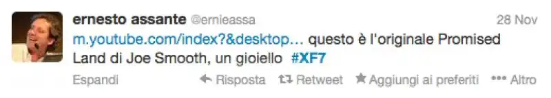 tweet di assante su x factor 