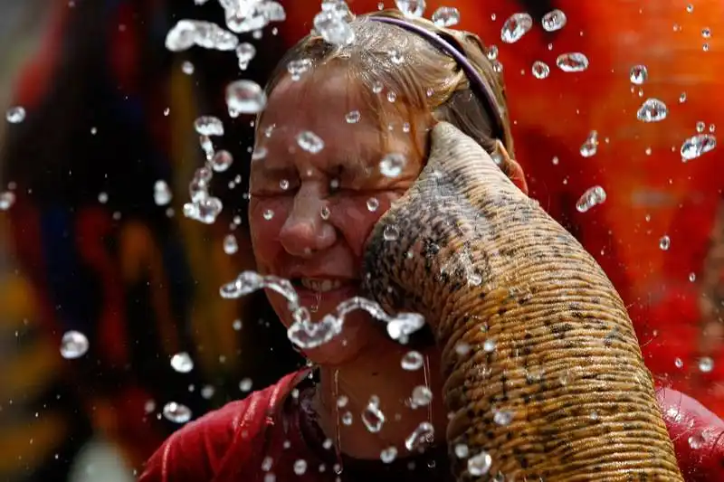 celebration of the songkran water festival in thailand