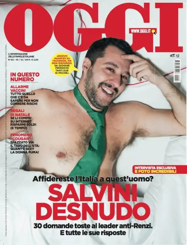 COPERTINA DI OGGI CON SALVINI 