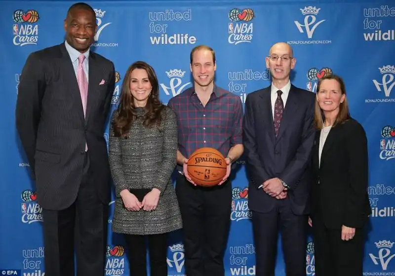 dikembe mutombo, kate, william, adam silver kathleen behrens