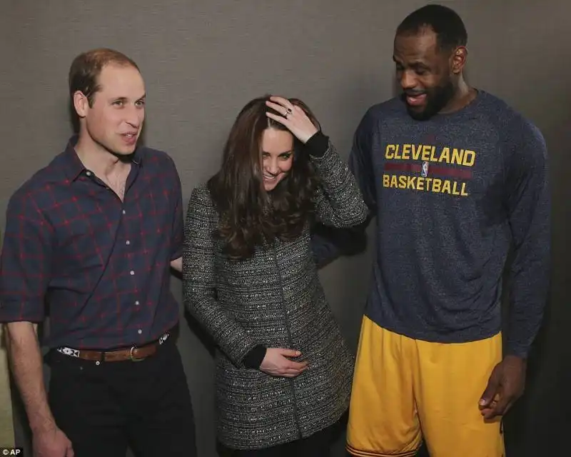 kate  e william alla partita con lebron james