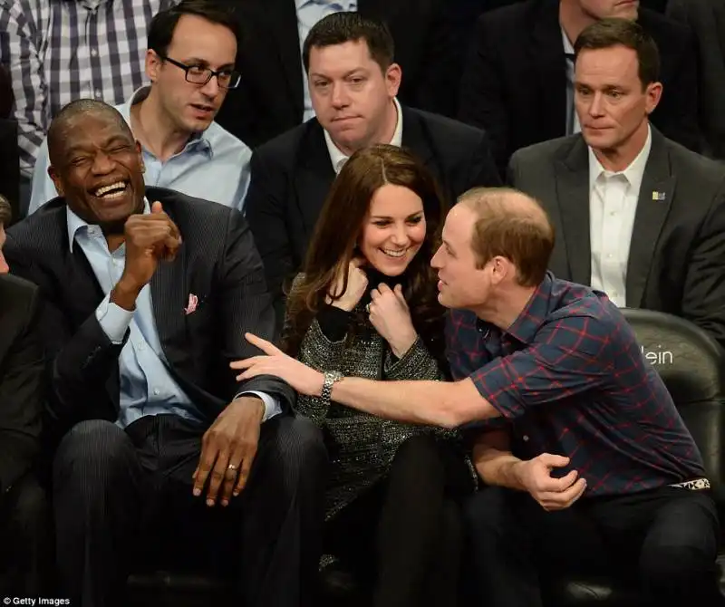 kate e william  alla partita  dei brooklyn nets con mutombo