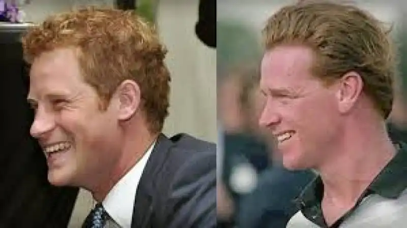 la somiglianza tra  il principe harry e james hewitt