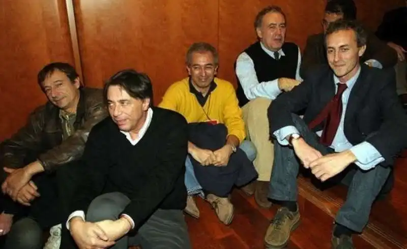 carlo freccero con michele santoro, marco travaglio riccardo iacona gad lerner