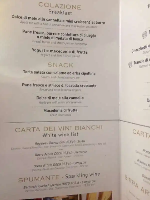 CRACCO MENU SUL FRECCIAROSSA