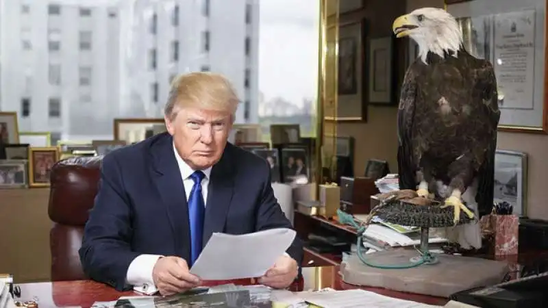 donald trump con l aquila