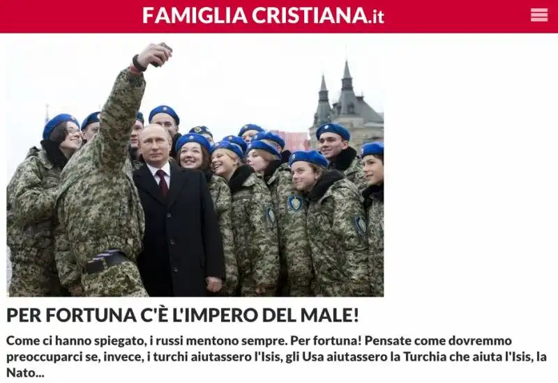 FAMIGLIA CRISTIANA IN DIFESA DI PUTIN E CONTRO OBAMA