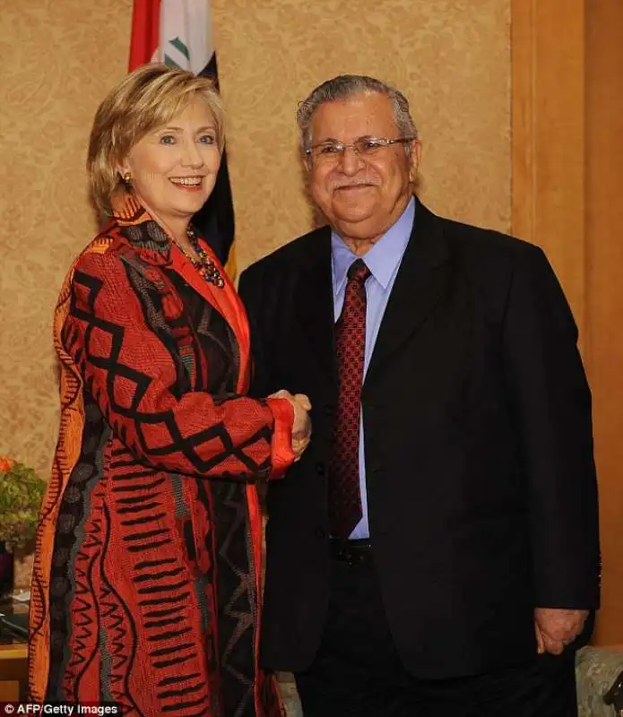 hillary clinton e ex presidente iracheno jalal talabani nel 2009